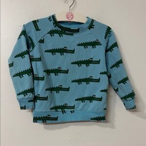 Kids Alligator Print Blue Shirt